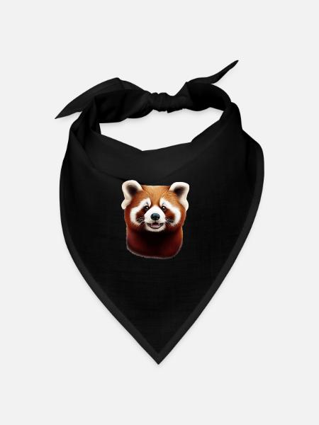 Roter Panda - Bandana Dreieckstuch - Schwarz