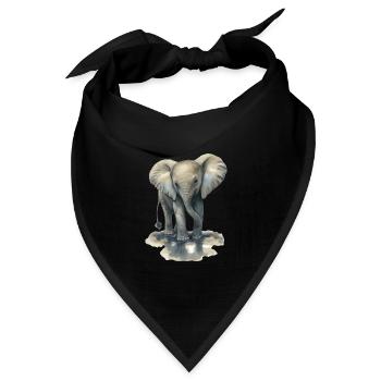 Baby Elefant - Bandana Dreieckstuch - Schwarz - Vorne
