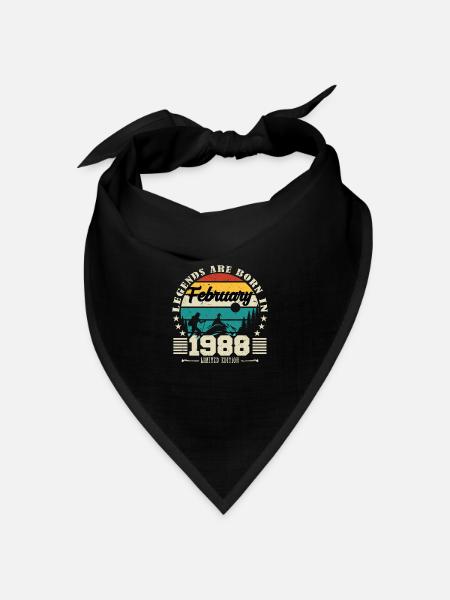 Februar 1988. Geburtstagsgeschenk Februar 1988. - Bandana Dreieckstuch - Schwarz
