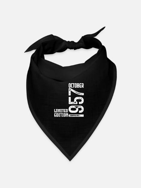 Oktober 1957 Geschenk zum Jahrestag. Oktober 1957. - Bandana Dreieckstuch - Schwarz