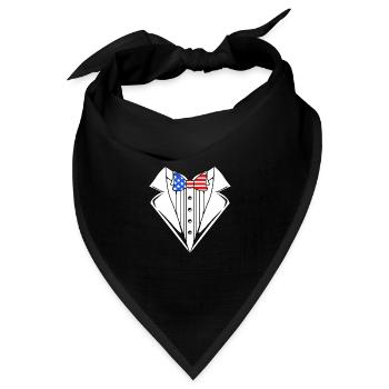 Vierter Juli Nationalfarben Nationalfeiertag USA - Bandana Dreieckstuch - Schwarz - Vorne