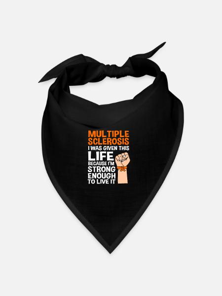 Multiple Sklerose MS - Bandana Dreieckstuch - Schwarz