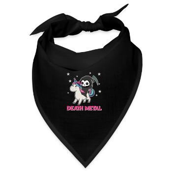 Death Metal - death riding unicorn funny unicorns - Bandana Dreieckstuch - Schwarz - Vorne