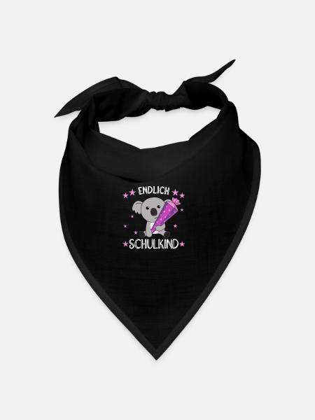 Endlich Schulkind Koala Schultüte Einschulung - Bandana Dreieckstuch - Schwarz