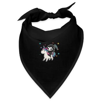 Death riding unicorn funny unicorns Rainbow - Bandana Dreieckstuch - Schwarz - Vorne