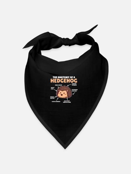 süßer Igel Erklärung Anatomy of a Hedgehogs - Bandana Dreieckstuch - Schwarz