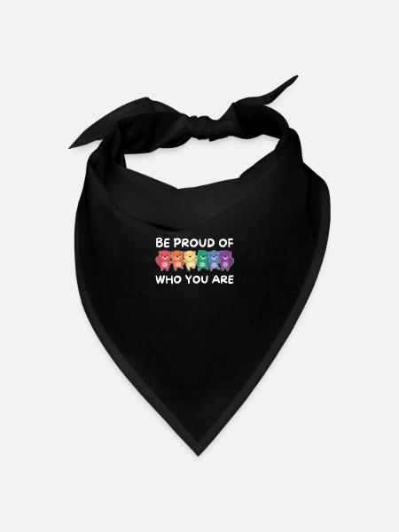 Rainbow Flag Gay Pride LGBTQ Biber - Bandana Dreieckstuch - Schwarz