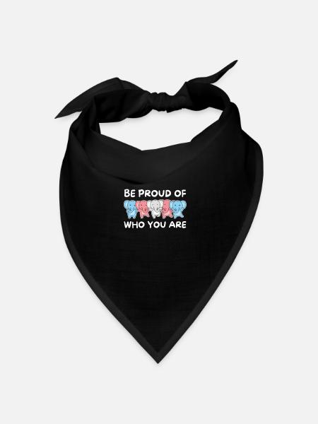 Transgender Flag Gay Pride LGBTQ Elefant - Bandana Dreieckstuch - Schwarz