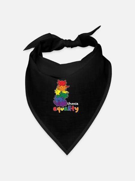 Regenbogen Axolotl Flag Pride LGBTQ süße Axolotls - Bandana Dreieckstuch - Schwarz