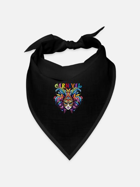 Fasching Karneval Venezianische Maske - Bandana Dreieckstuch - Schwarz