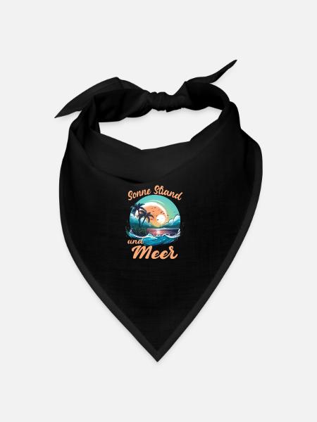 Sonne Strand Meer Sonnenuntergang für Strand - Bandana Dreieckstuch - Schwarz