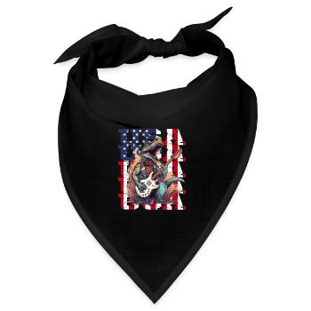 Patriotischer Musikliebhaber Dino Amerika - Bandana Dreieckstuch - Schwarz - Vorne