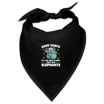 Ist der einzige Planet mit Elefanten Earth Day - Bandana Dreieckstuch - Schwarz - Vorne