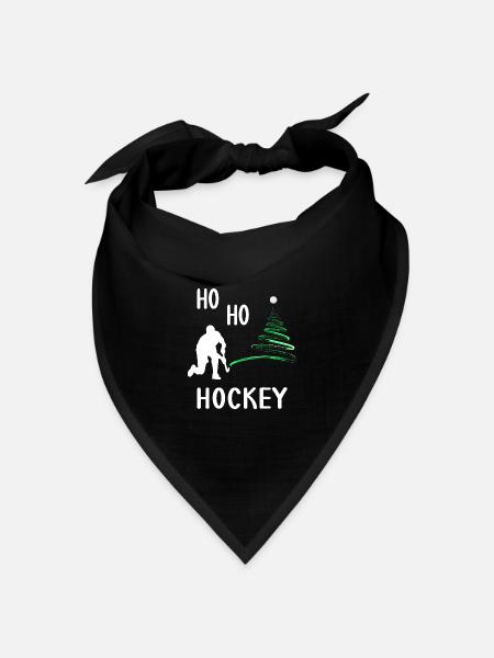 Hockey-xmas Weihnachtsfeier "Ho Ho Ho Feldhockey" - Bandana Dreieckstuch - Schwarz