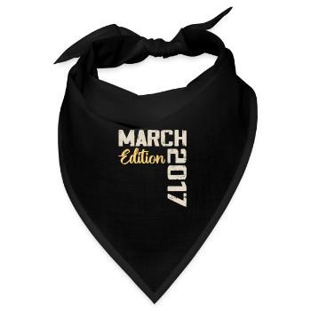 März 2017 Geburtstagsgeschenk März 2017 - Bandana Dreieckstuch - Schwarz - Vorne