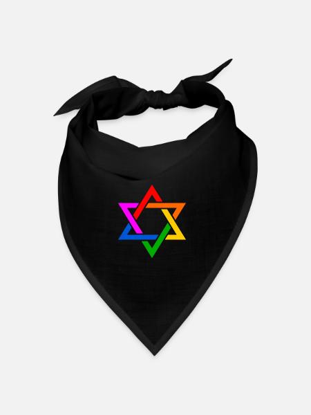 Israel davidstern lgbt flagge - Bandana Dreieckstuch - Schwarz