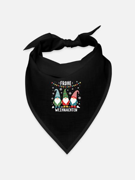 Frohe Weihnachten liebe Wichtel Gnome - Bandana Dreieckstuch - Schwarz