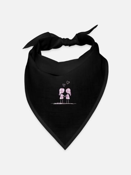 lesbisches liebespaar liebe pärchen - Bandana Dreieckstuch - Schwarz