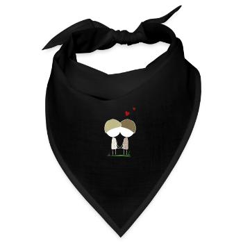 schwules Liebespaar Liebe herzen schwul - Bandana Dreieckstuch - Schwarz - Vorne