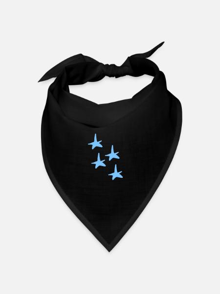vier sterne blau stern symbol - Bandana Dreieckstuch - Schwarz