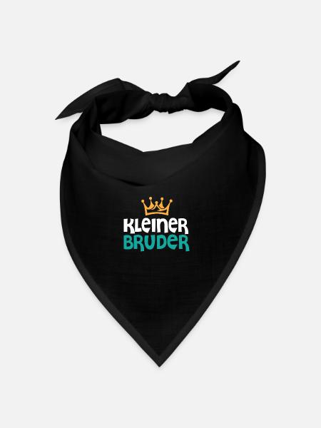Kleiner Bruder Geschwister Geschenk Partnerlook - Bandana Dreieckstuch - Schwarz