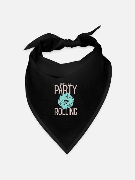 Funny Dungeon Crawler Würfel Set Pen und Papier - Bandana Dreieckstuch - Schwarz