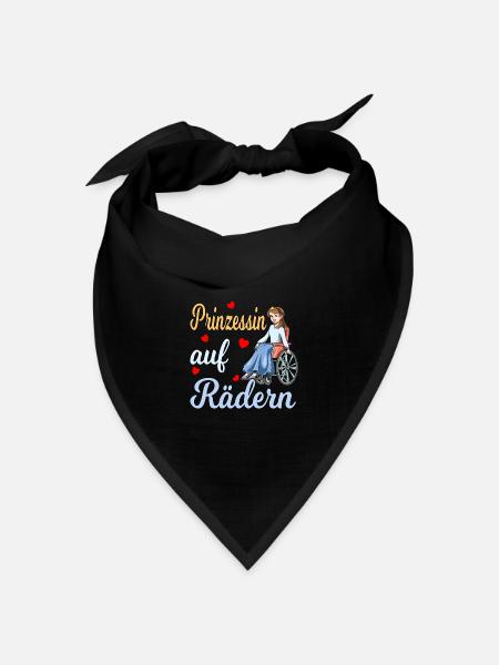 Prinzessin auf Rädern für eine Rollstuhlfahrerin - Bandana Dreieckstuch - Schwarz
