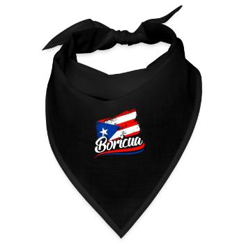 Puerto Rico Puerto Rican Puerto Rico Flag Boricua - Bandana Dreieckstuch - Schwarz - Vorne