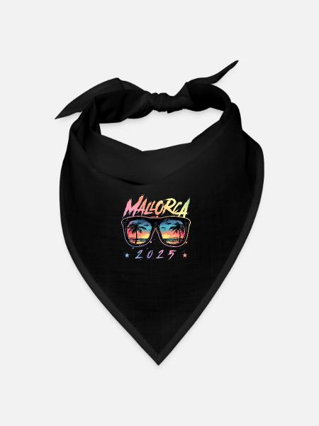 Mallorca 2025 Bunt - Bandana Dreieckstuch - Schwarz