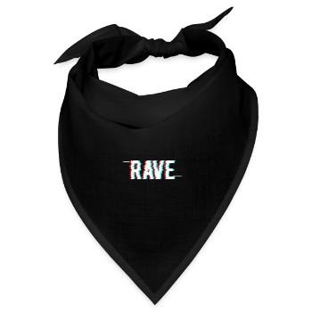 Rave Glitch Hardstyle Festival EDM Techno - Bandana Dreieckstuch - Schwarz - Vorne