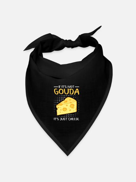 Gouda Käse Käseliebhaber Käsesorten Geschenk - Bandana Dreieckstuch - Schwarz