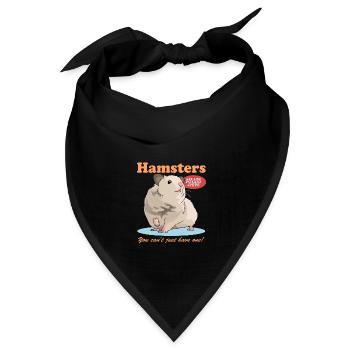Hamster Goldhamster Zwerghamster Geschenk - Bandana Dreieckstuch - Schwarz - Vorne