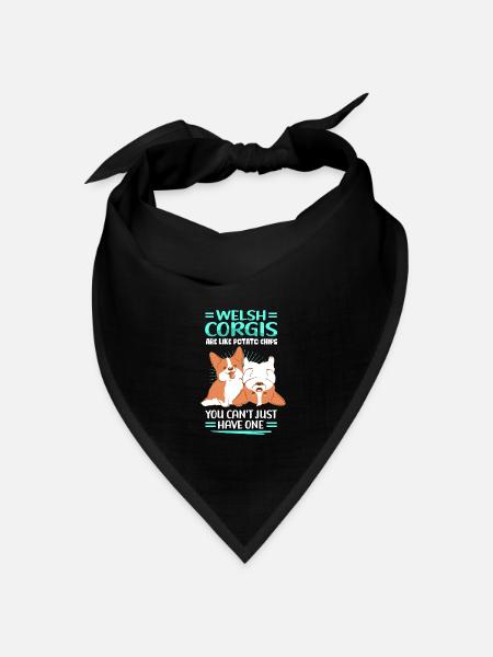Welsh Corgi Hund Hundebesitzer Corgis Geschenk - Bandana Dreieckstuch - Schwarz