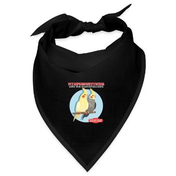 Nymphensittich Vogelbesitzer Geschenk - Bandana Dreieckstuch - Schwarz - Vorne