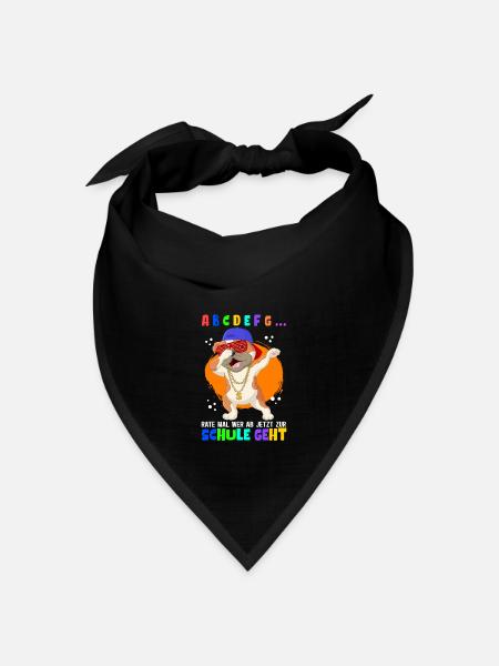 Einschulung Schulkind Schulanfang Schule Geschenk - Bandana Dreieckstuch - Schwarz