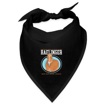 Haflinger Pferde Haffi Pferdebesitzer Geschenk - Bandana Dreieckstuch - Schwarz - Vorne