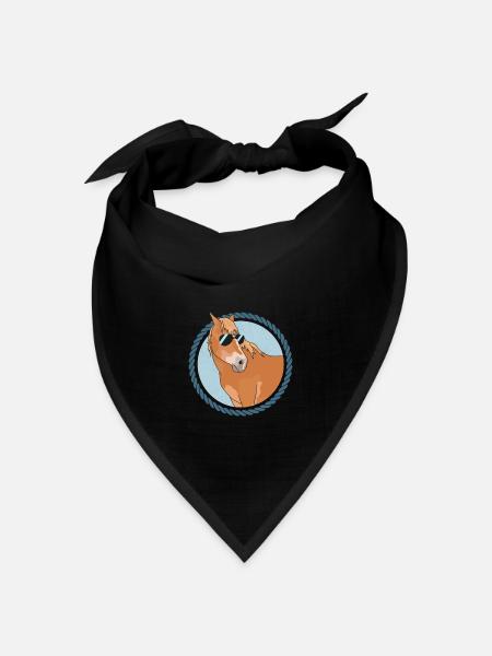Haflinger Pferde | Haffi Pferdebesitzer Geschenk - Bandana Dreieckstuch - Schwarz