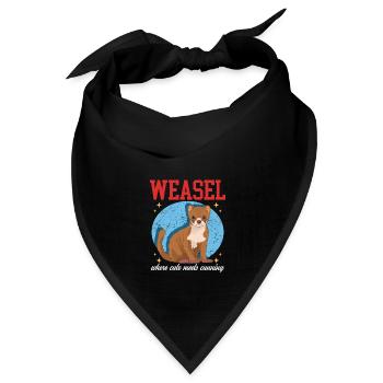 Wiesel Mauswiesel Hermännchen Geschenk - Bandana Dreieckstuch - Schwarz - Vorne