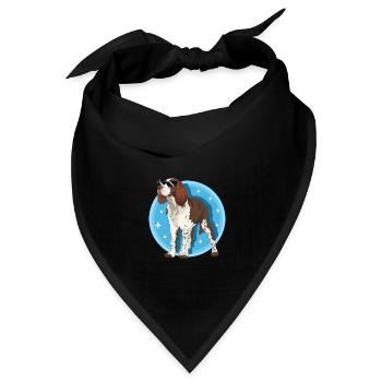 English Springer Spaniel Hund Geschenk - Bandana Dreieckstuch - Schwarz - Vorne