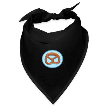Brezel Brezeln Brezelliebhaber Geschenk - Bandana Dreieckstuch - Schwarz - Vorne