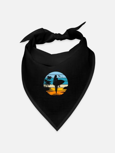 mama Frau Surfer Geschenk Frau sport surf - Bandana Dreieckstuch - Schwarz
