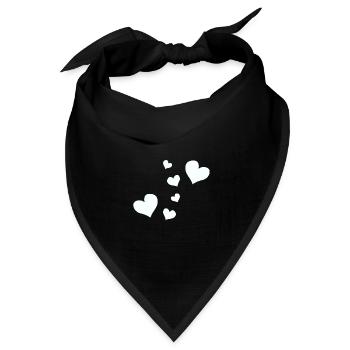 herzen muster herz symbole - Bandana Dreieckstuch - Schwarz - Vorne