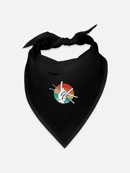 Schlagzeug Spieler Drummer - Bandana Dreieckstuch - Schwarz