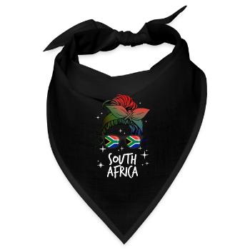 Südafrika - Bandana Dreieckstuch - Schwarz - Vorne