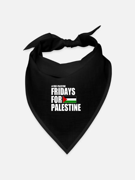 Free palestine fridays for palestine - Bandana Dreieckstuch - Schwarz