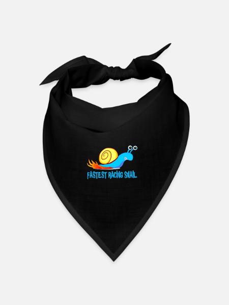 Schnelle Rennschnecke, laufende Schnecke - Bandana Dreieckstuch - Schwarz