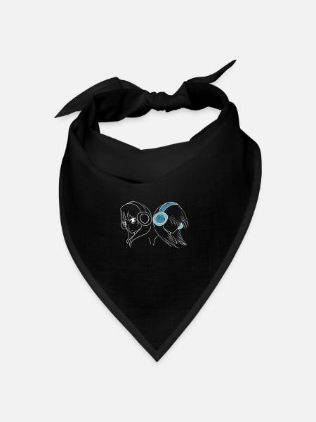 manga anime - Bandana Dreieckstuch - Schwarz