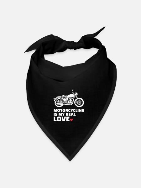 Ich Liebe Motorradfahren - Bandana Dreieckstuch - Schwarz
