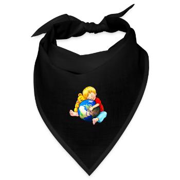 Mama Erde, wir haben dich ganz doll lieb !!! - Bandana Dreieckstuch - Schwarz - Vorne