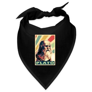 Platon Vintage Farben - Bandana Dreieckstuch - Schwarz - Vorne